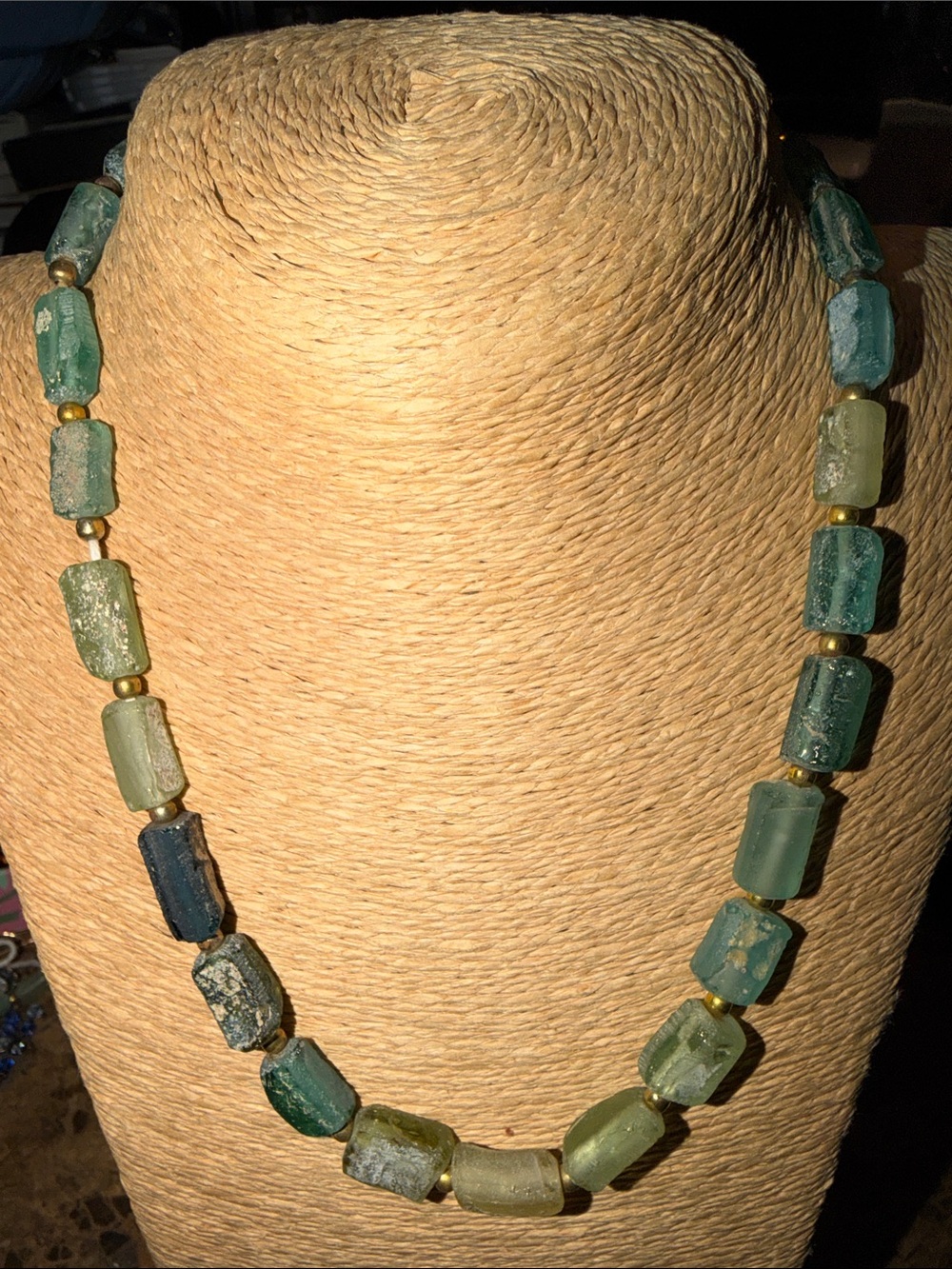 Roman glass beads long strand unstrung ready for a project